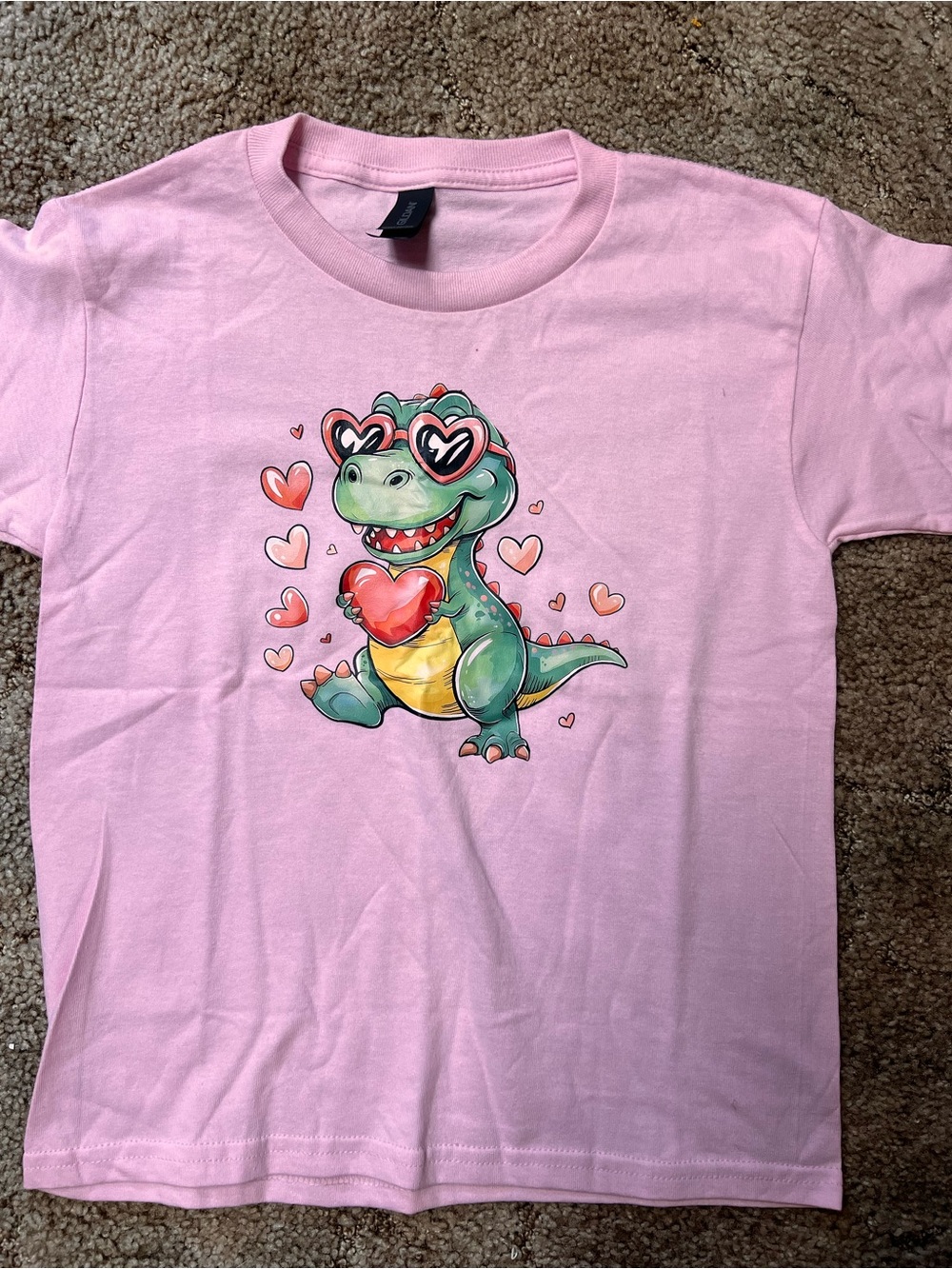 Gildan Girls Graphic T-Shirt Pink Size XS